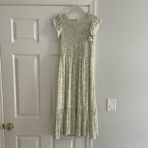 Lost + Wander Green Floral Dress